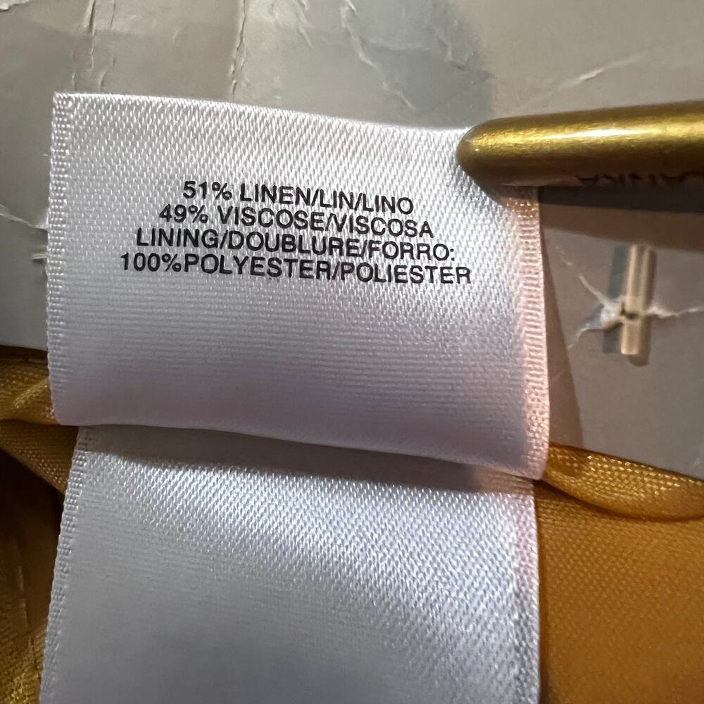 Kasper the Audrey Linen Trouser Straight Leg in Butterscotch Yellow Women's 14 - Picture 11 of 15